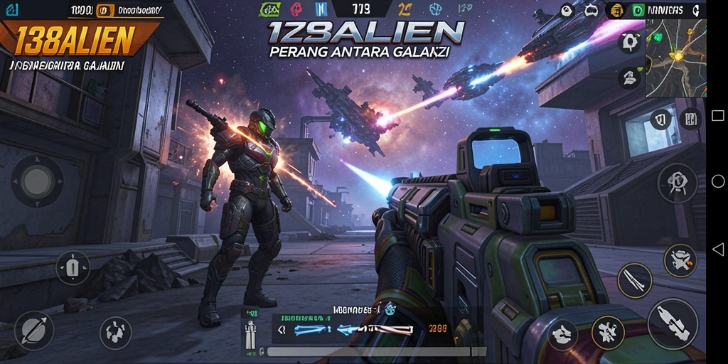 Tampilan gameplay 138ALIEN yang menegangkan di arena luar angkasa.