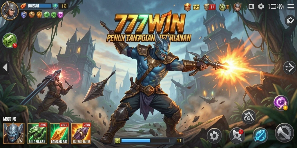 Screenshot utama gameplay <strong>777WIN</strong> yang menampilkan aksi mendebarkan.