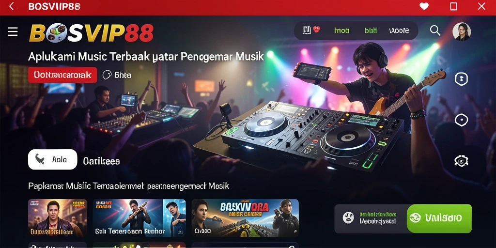 Tampilan gameplay BOSVIP88 dengan antarmuka musik interaktif.
