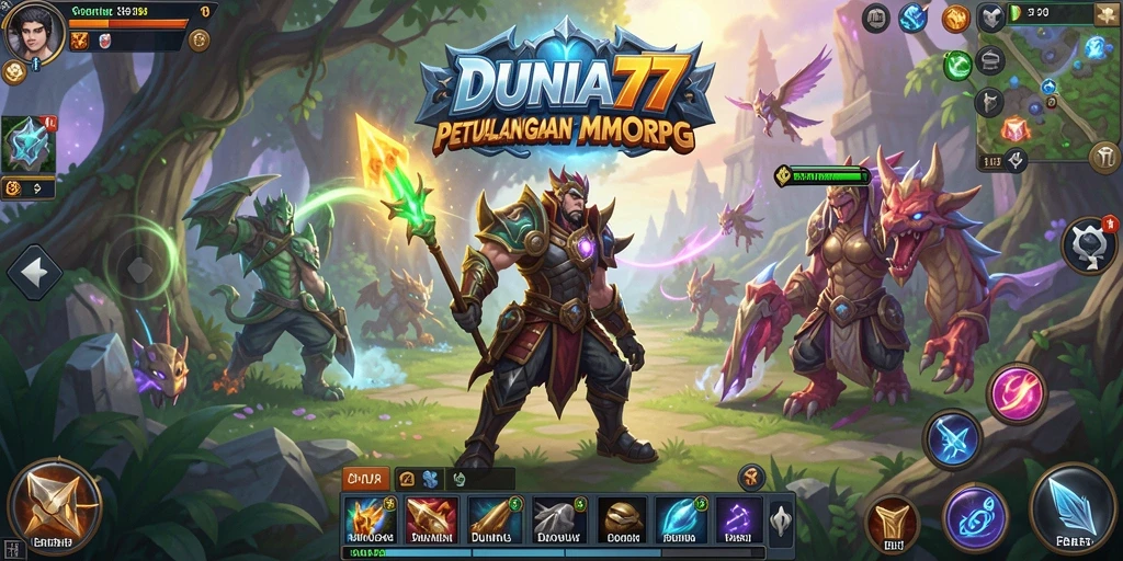 Tangkapan layar menunjukkan pertarungan epik di DUNIA77.