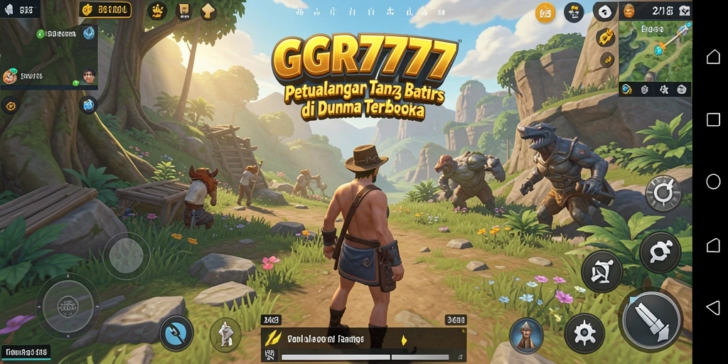 Tangkapan layar gameplay GGR7777 menampilkan pemandangan luas dan eksplorasi penuh aksi.