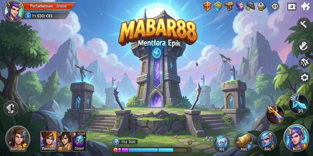 Tampilan gameplay mendebarkan MABAR88 dengan menara yang siap beraksi.