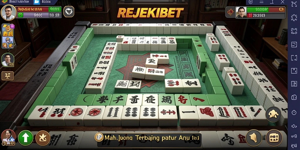 Tampilan gameplay seru di REJEKIBET dengan ubin Mahjong.