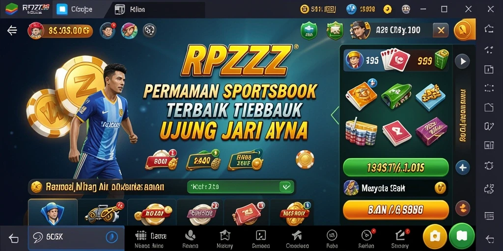Tampilan gameplay menarik dari RPZZZ dengan fitur Sportsbook.