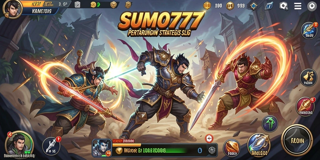 Tampilan gameplay menegangkan dalam SUMO777.