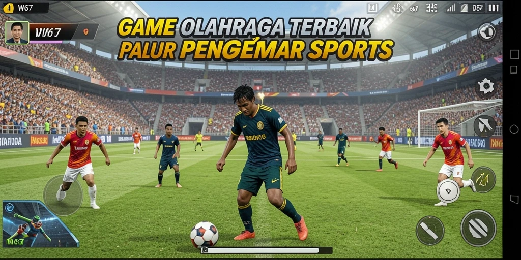 Tangkapan layar W67 menampilkan aksi seru dalam permainan olahraga.